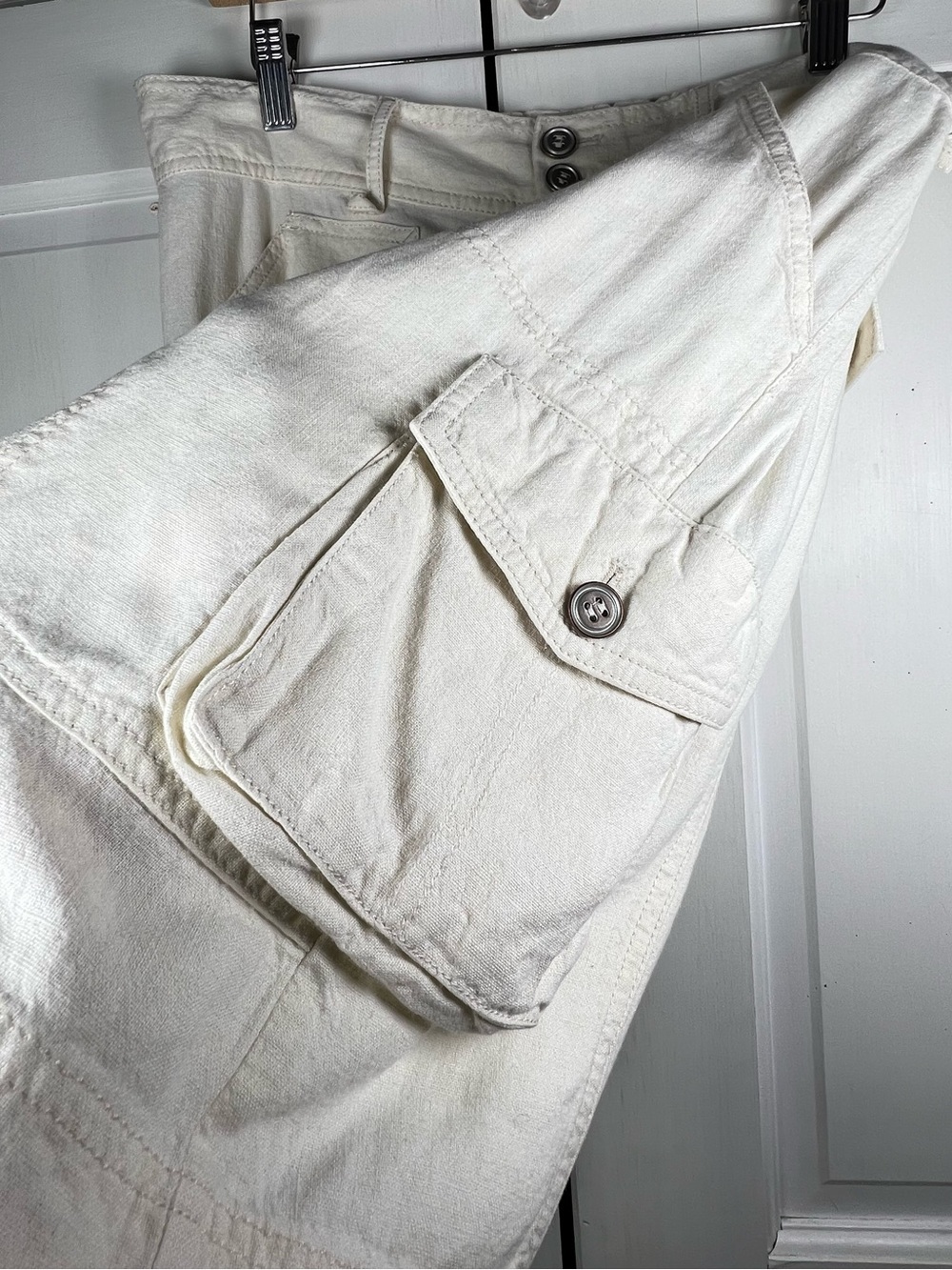 Anthropologies Pilcro Tidal Cargo Shorts Linen Blend lightweight Soft Size 29 - Picture 5 of 10